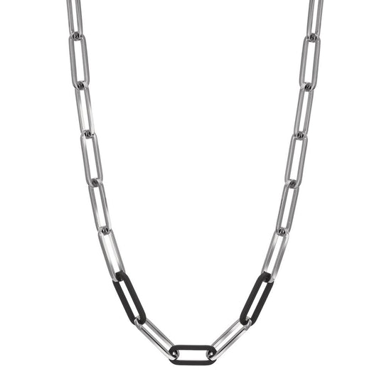 Halskette Soho Silver aus Edelstahl mit Carbon 45-48 cm verstellbar