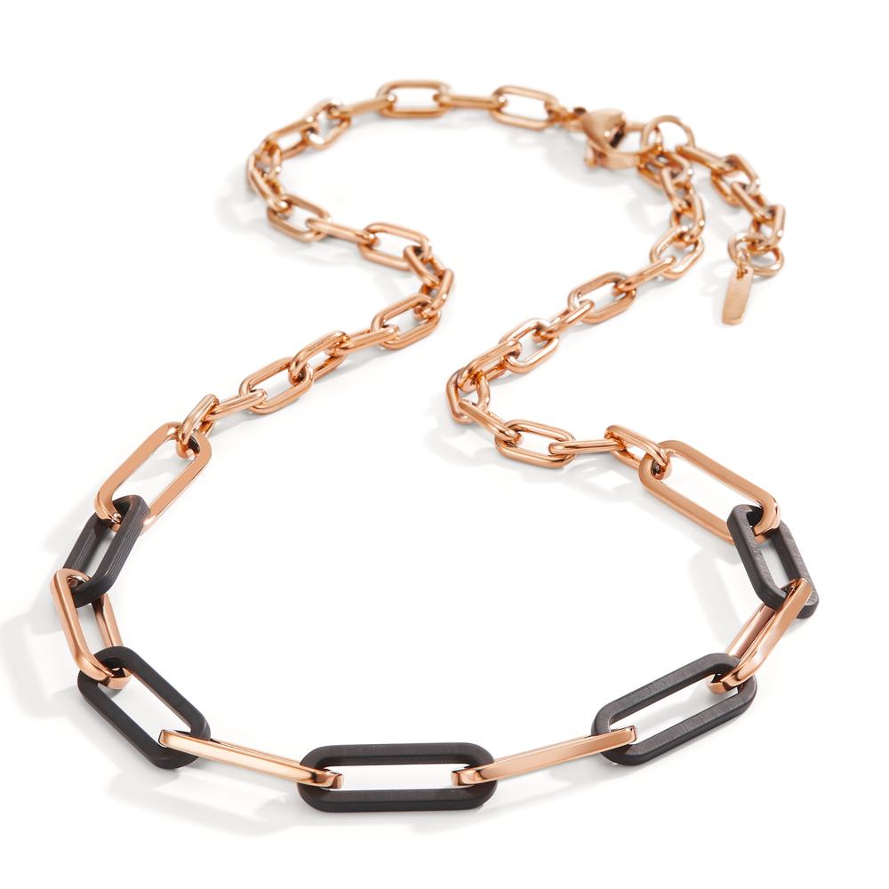 Collier Soho Rosé aus Edelstahl mit Carbon 42-45 cm verstellbar