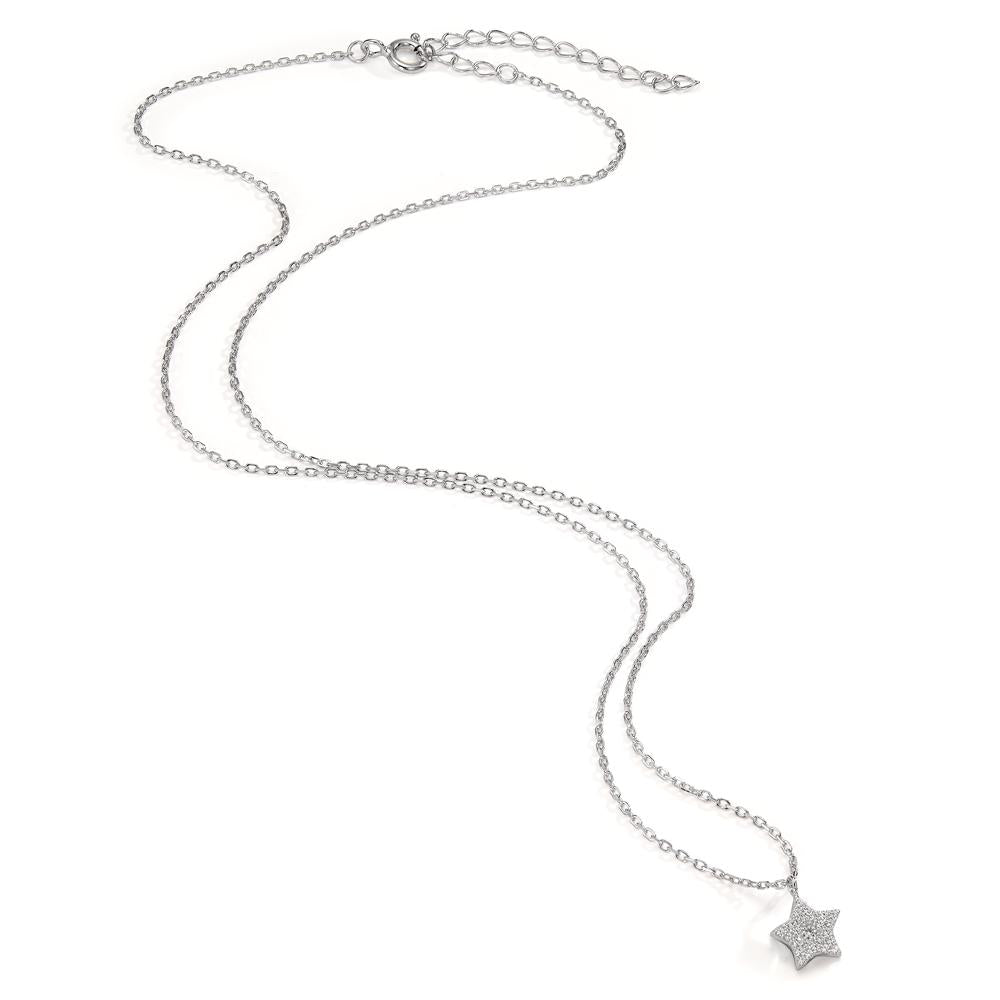 Collier Silber rhodiniert Stern 42-45 cm verstellbar Ø8 mm