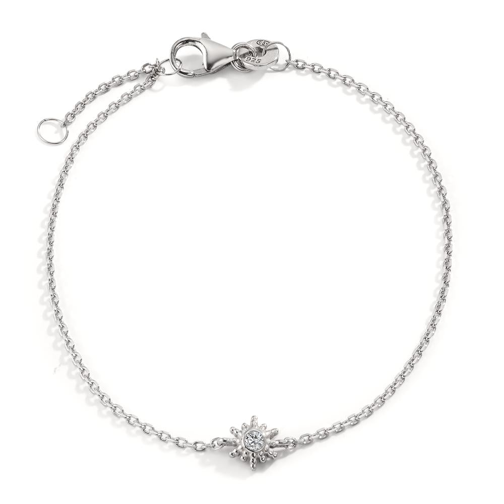 Armband Silber Zirkonia rhodiniert 16-18 cm verstellbar