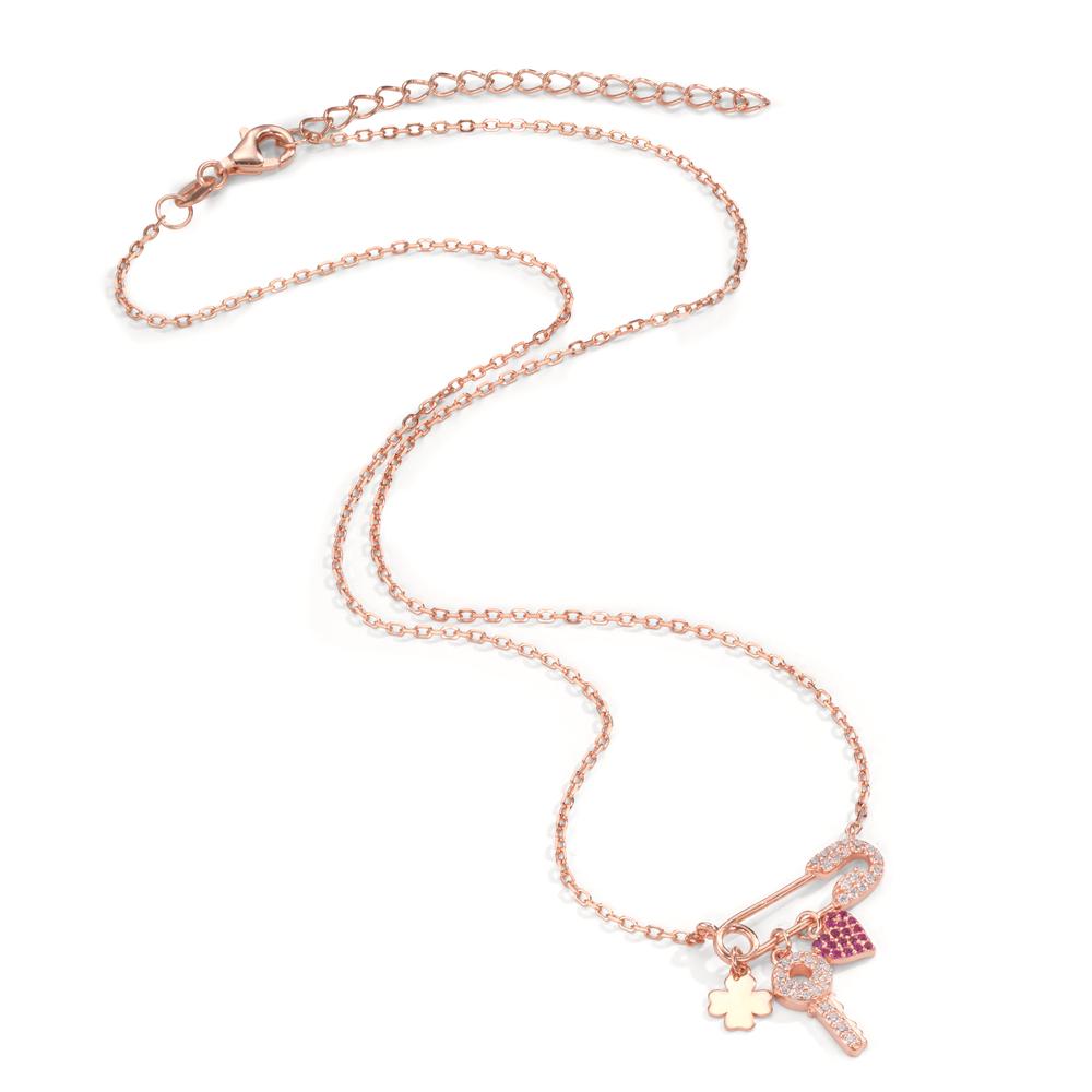 Collier Silber Zirkonia rosé vergoldet 40-45 cm verstellbar