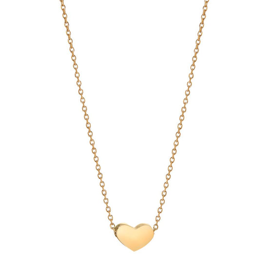 Collier Edelstahl gelb IP beschichtet Herz 40-45 cm verstellbar