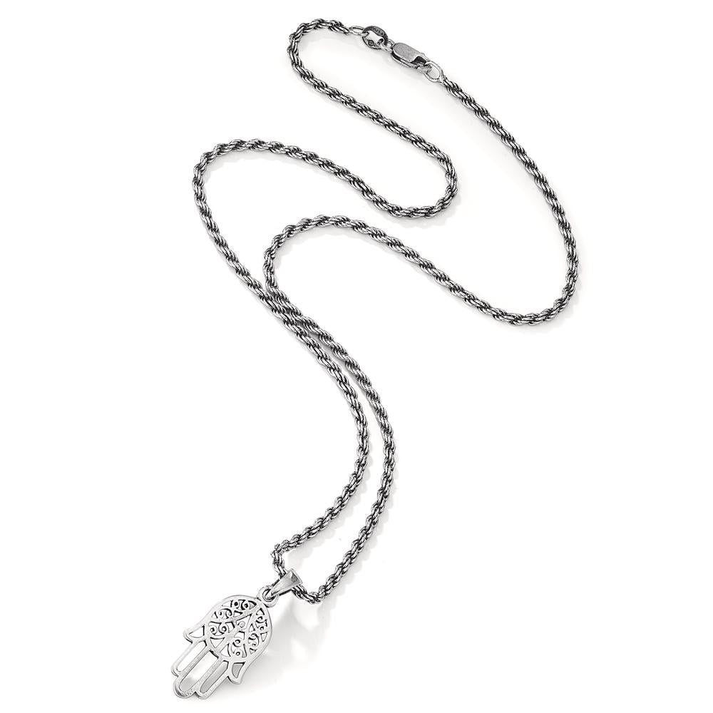 Halskette mit Anhänger Silber patiniert Fatima 42 cm